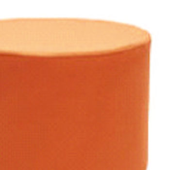 Modern Round Orange Pouffe with Upholstered Cylindrical Footrest Stool for Living Room