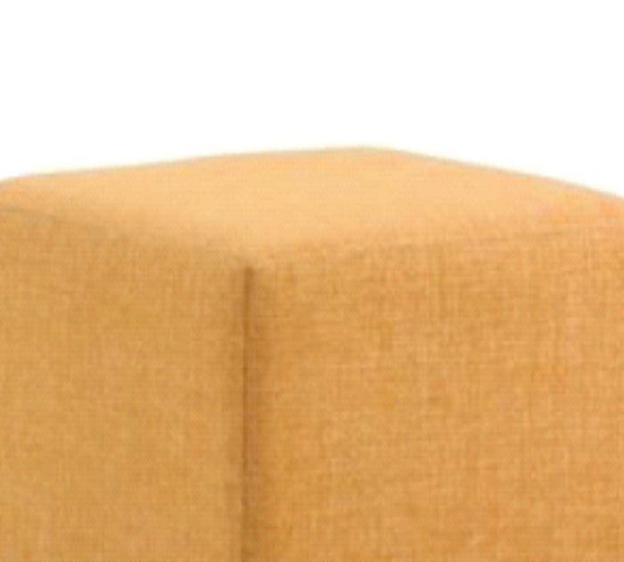 Modern Square Pouffe with Mustard Yellow Fabric Footstool and Silver Chrome Legs for Living Room