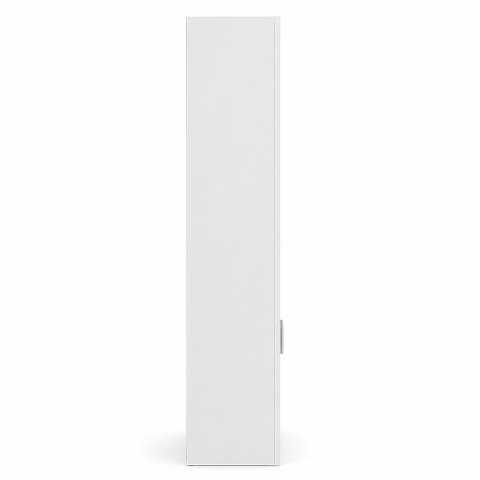 Modern White Storage Cabinet with Open Display Shelves, Double Door Cupboard, 3-Tier Multipurpose Organiser for Home