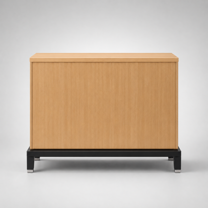 Modern Wooden Side Unit with Open Shelves & Storage for Office, Reception & Commercial Interior Spaces