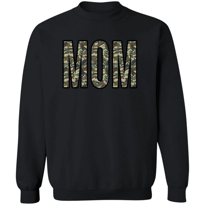 Mom Camo crewneck sweatshirt in Black