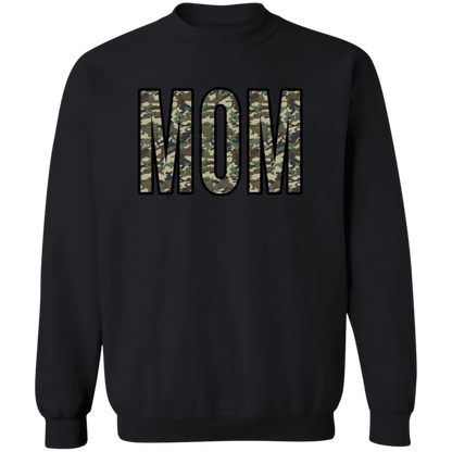 Mom Camo crewneck sweatshirt in Black