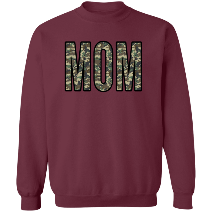 Mom Camo crewneck sweatshirt in Maroon