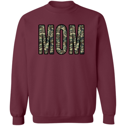 Mom Camo crewneck sweatshirt in Maroon