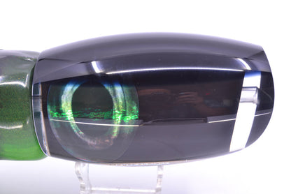 Moyes Lures Black Pearl Black Back Taxi Eyes XL Argus Teaser 25.5oz FT Vinyl Green Tiger