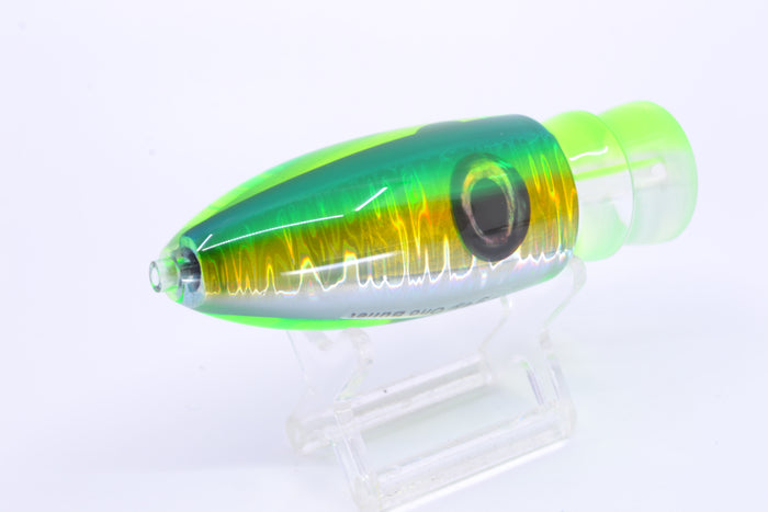 Moyes Lures Green-Chartreuse-Silver Aurora Chartreuse Back Keeled Medium Ono Bullet 9" 5.8oz