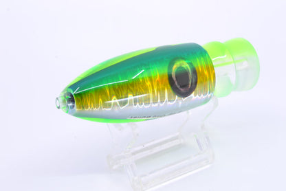 Moyes Lures Green-Chartreuse-Silver Aurora Chartreuse Back Keeled Medium Ono Bullet 9" 5.8oz