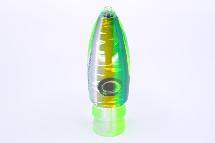 Moyes Lures Green-Chartreuse-Silver Aurora Chartreuse Back Keeled Medium Ono Bullet 9" 5.8oz