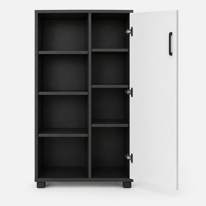 Multi-Purpose Kitchen Storage Cabinet with Open Shelves, Single Door Storage, Pantry Organizer for Kitchen