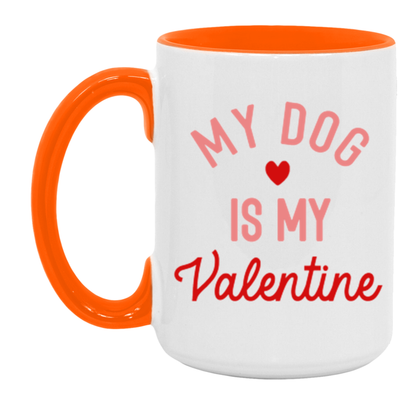 My Dog is my Valentine ceramic coffee mug, product photo 2