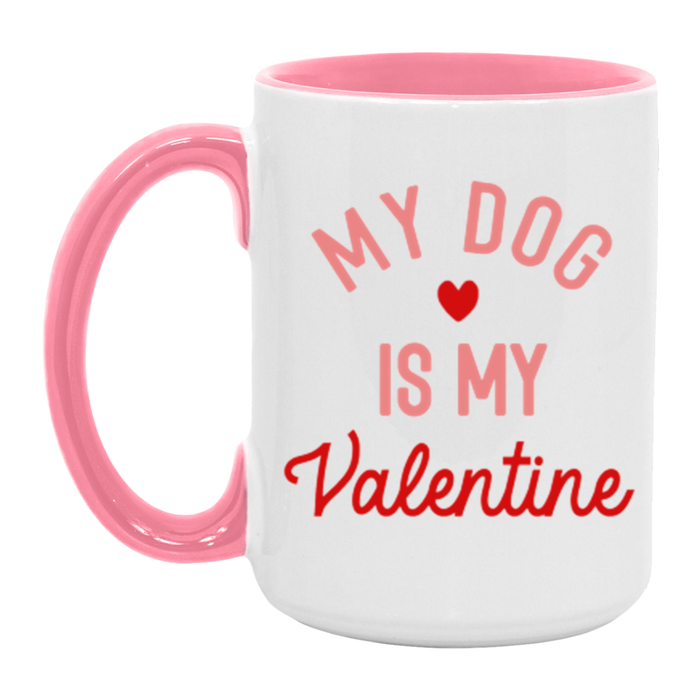 My Dog is my Valentine ceramic coffee mug, product photo 5