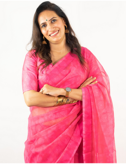 Neon Pink Saree
