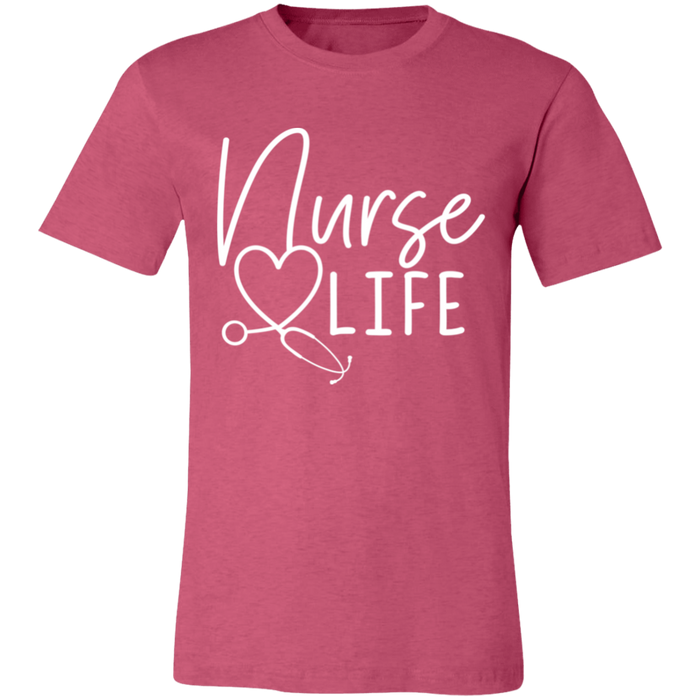 Nurse Life graphic t-shirt in Heather Raspberry
