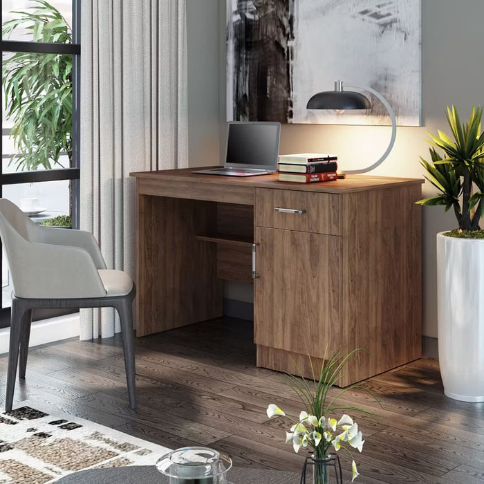 Modern wooden office desk for productive tasks