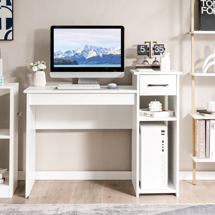 Modern writing desk with organized workspace