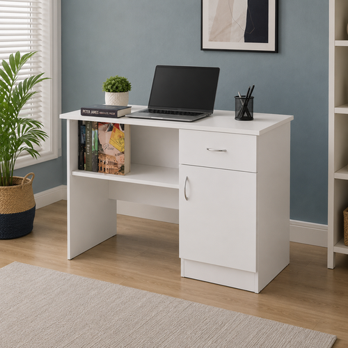 Office Desk and Computer Table Made In Pre-Laminated Particle Board in Wenge Finish with Keyboard Slider