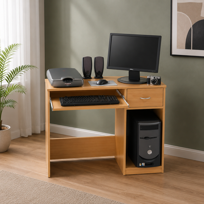 Office Desk and Computer Table with Keyword Tray and CPU Space Made In High Quality Pre-Laminated Particle Board