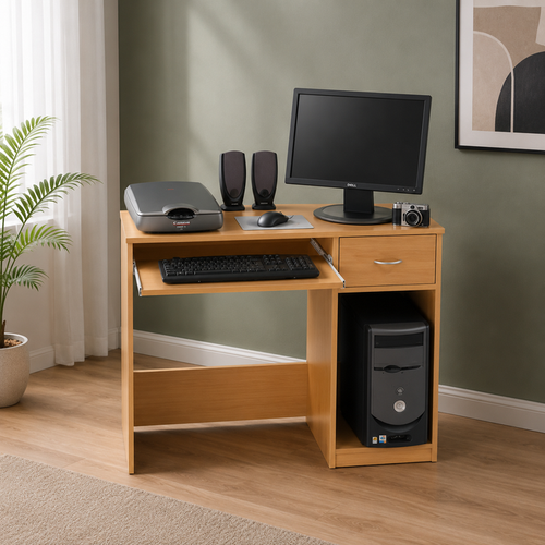 Office Desk and Computer Table with Keyword Tray and CPU Space Made In High Quality Pre-Laminated Particle Board