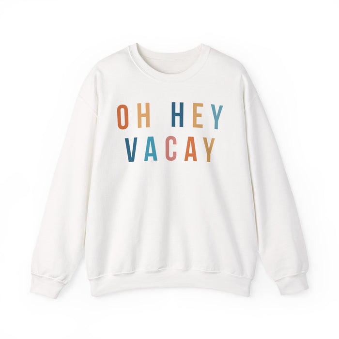 Oh Hey Vacay crewneck sweatshirt in White