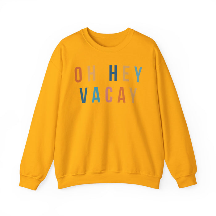 Oh Hey Vacay crewneck sweatshirt in Gold