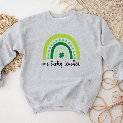 One Lucky Teacher Crewneck, product photo 2
