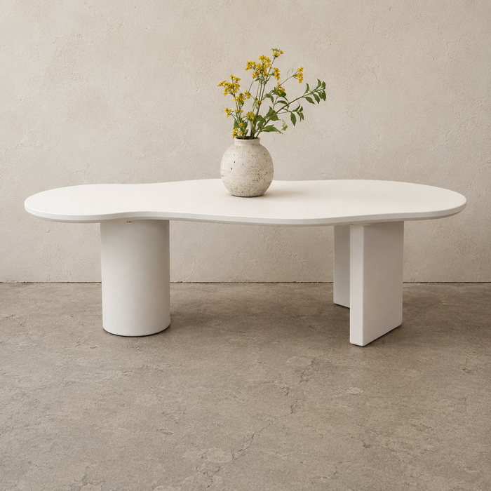 Oslo Abstract Shape White Coffee Table - The Attic Dubai