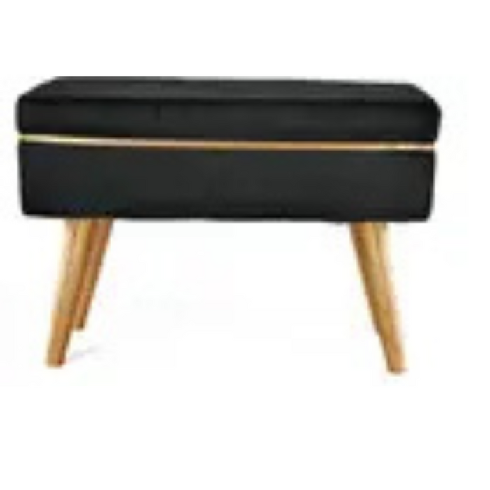Ottoman Foot Stool with Modern Design – Soft Compact Padded Great for The Living Room or Bedroom – Black