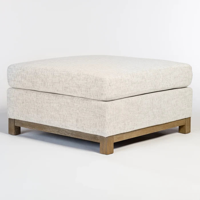 Ottoman For Home Furniture Modern Design Upholstery Fabric Foot Rest, Pouf for Office for living Room, Bedroom - Off White