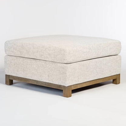 Ottoman For Home Furniture Modern Design Upholstery Fabric Foot Rest, Pouf for Office for living Room, Bedroom - Off White