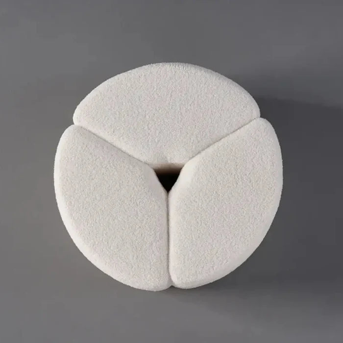 Ottoman Handcrafted Bouclé Upholstery with Cushioning, Durable Wooden Frame, Design, Perfect as Stylish Seating