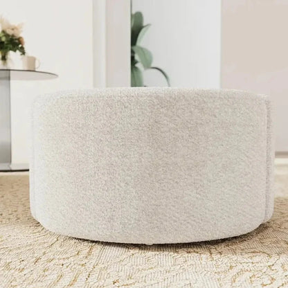 Ottoman Handcrafted Bouclé Upholstery with Cushioning, Durable Wooden Frame, Design, Perfect as Stylish Seating