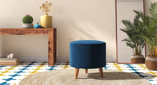Ottoman Plouffe's For Home Furniture Foot Rest for Living Room & Bedroom -Blue