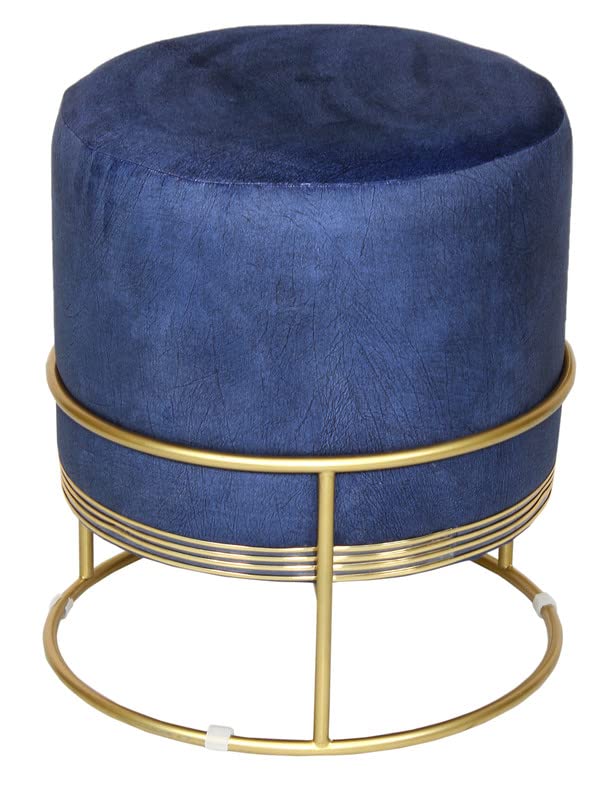 Ottoman Pouffes Sitting Stool for Living Room Dressing Table Puffy Footstool for Office or Home Decoration - Royal Blue
