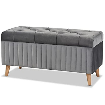 Ottoman – Velvet Upholstery with Foam Padding, Accent for Seating, Footrest or Storage.