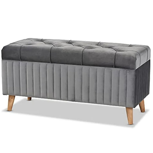 Ottoman – Velvet Upholstery with Foam Padding, Accent for Seating, Footrest or Storage.