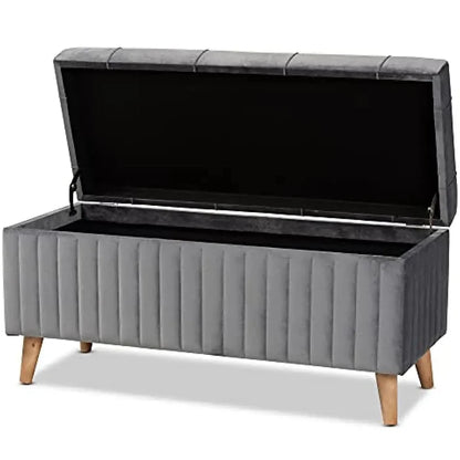 Ottoman – Velvet Upholstery with Foam Padding, Accent for Seating, Footrest or Storage.