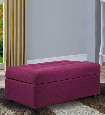 Ottoman with Faux Leather Upholstery, Elegant Bun Feet, Stylish Accent and hidden storage