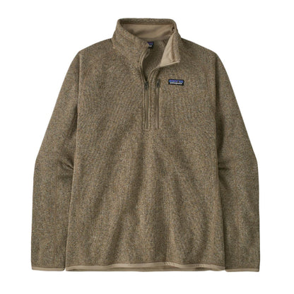 Patagonia Men's Better Sweater 1/4 zip fleece pullover in brown heather with a zippered chest pocket and stand-up collar.