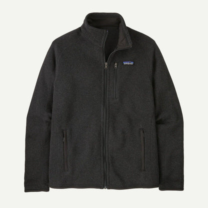 Patagonia Men's Better Sweater full-zip jacket in charcoal grey with a stand-up collar and zippered chest pocket.