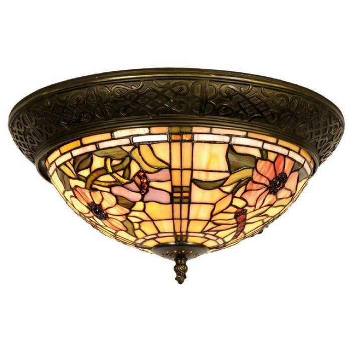 Tiffany Ceiling Flush & Semi Flush Lights - Pavot Tiffany Flush Ceiling Light