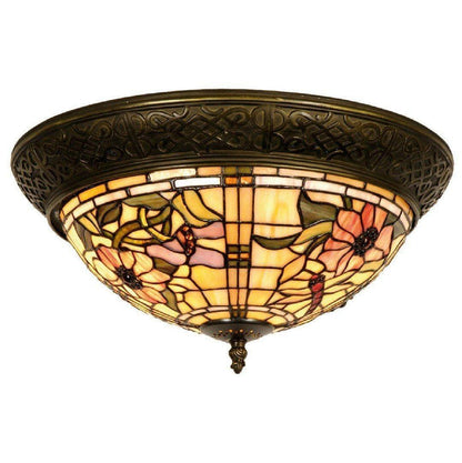 Tiffany Ceiling Flush & Semi Flush Lights - Pavot Tiffany Flush Ceiling Light