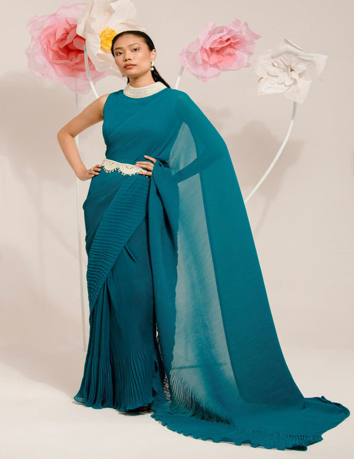 Peacock Pre-Draped Saree