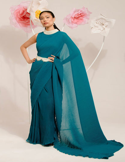 Peacock Pre-Draped Saree