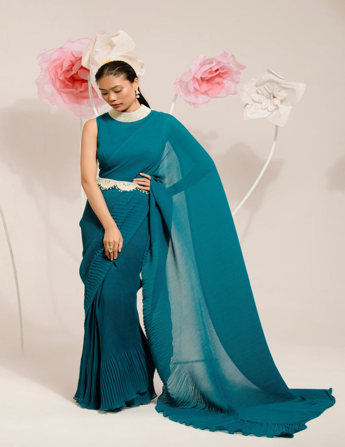 Peacock Pre-Draped Saree