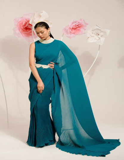Peacock Pre-Draped Saree