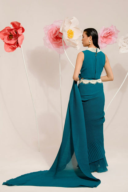 Peacock Pre-Draped Saree