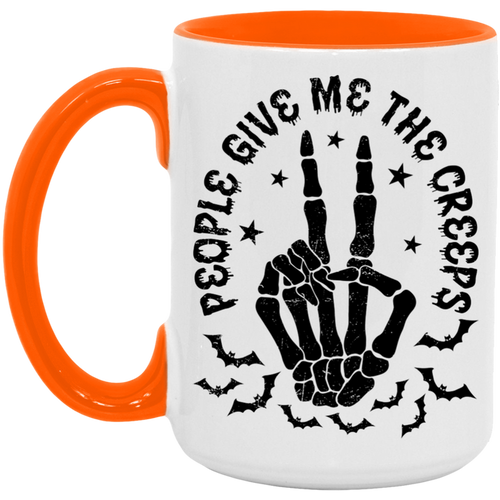 People Give Me The Creeps ceramic coffee mug