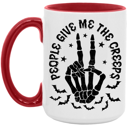 People Give Me The Creeps ceramic coffee mug, product photo 2
