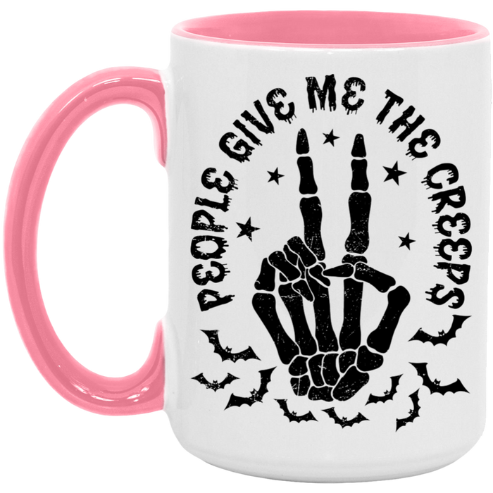 People Give Me The Creeps ceramic coffee mug, product photo 5