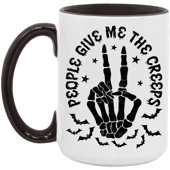 People Give Me The Creeps ceramic coffee mug, product photo 6